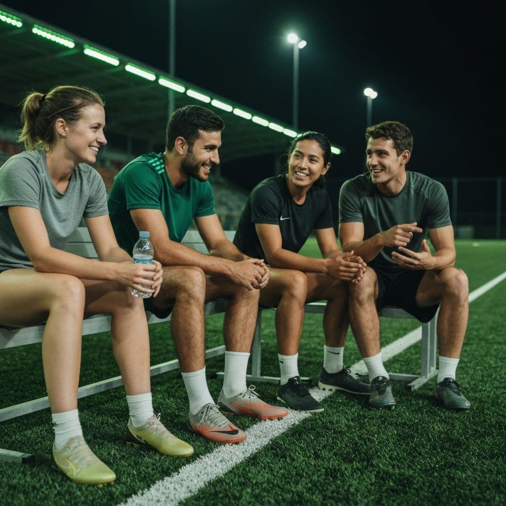 Amigos celebrando después de una reta